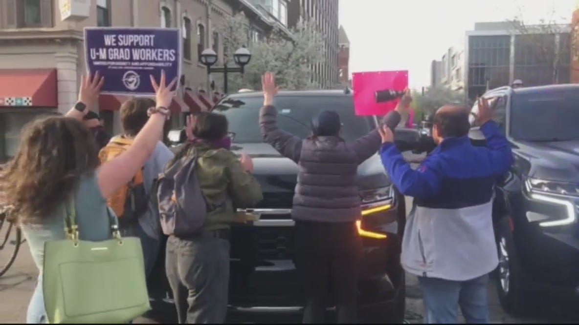 Striking U of M students detained after protesting at restaurant where president was